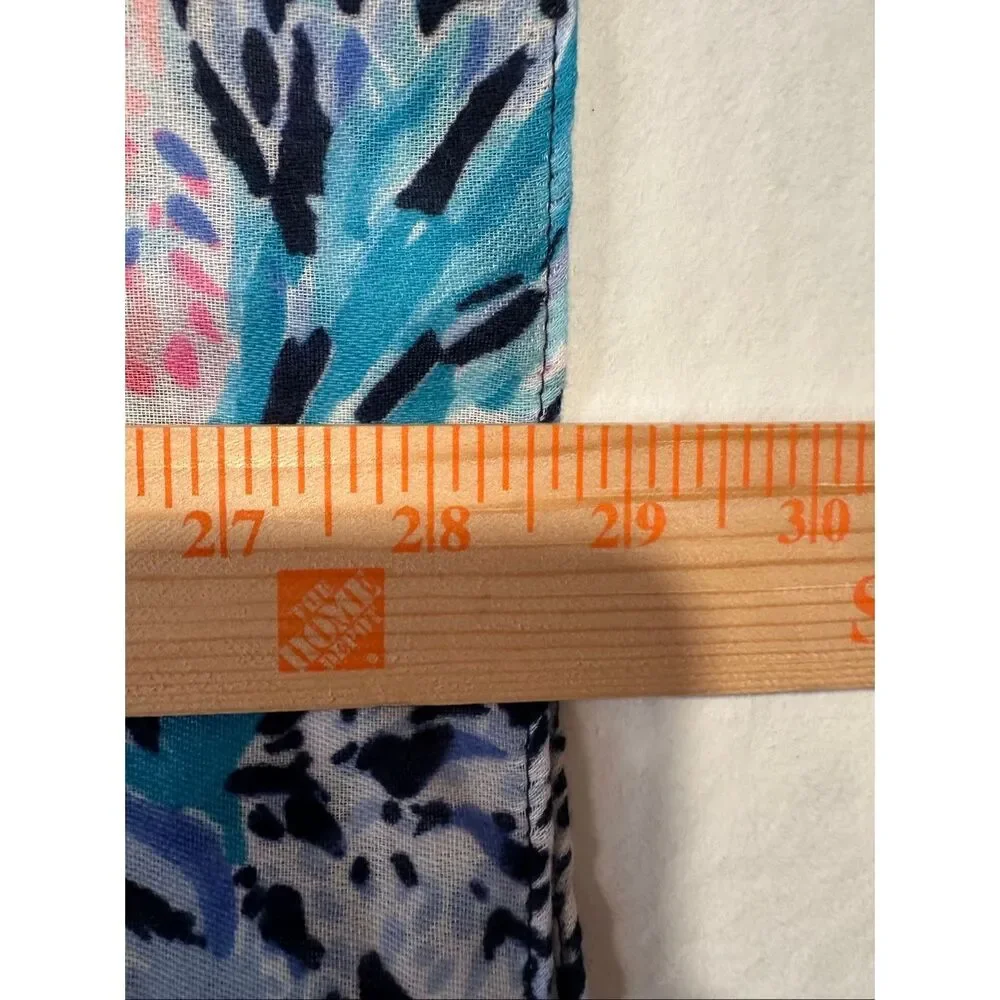 Lilly Pulitzer Coral Reef Print Tassel Sarong Beach Cover Up Wrap Scarf
